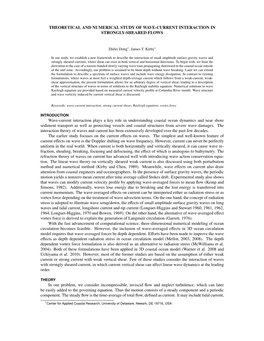 Theoretical and Numerical Study of Wave-Current Interaction in Strongly-Sheared Flows