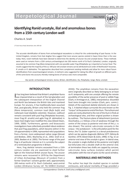 Herpetological Journal FULL PAPER