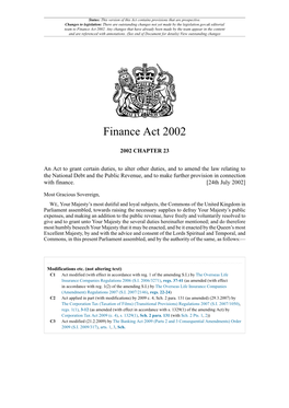Finance Act 2002