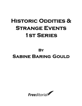 Historic Oddities & Strange Events 1St Series
