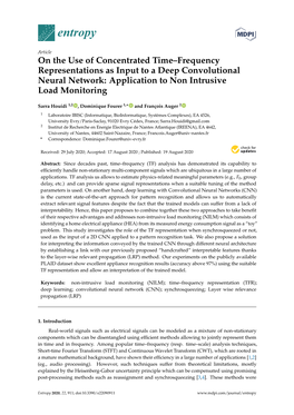 On the Use of Concentrated Time–Frequency Representations As Input to a Deep Convolutional Neural Network: Application to Non Intrusive Load Monitoring