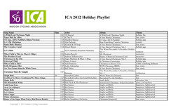 2012 ICA Holiday Song List