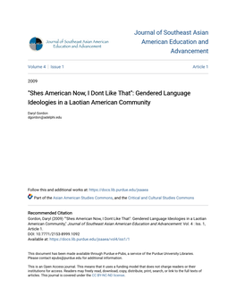 Gendered Language Ideologies in a Laotian American Community