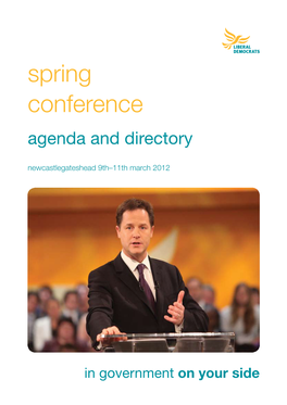 Conference Agenda and Directory Newcastlegateshead 9Th–11Th March 2012