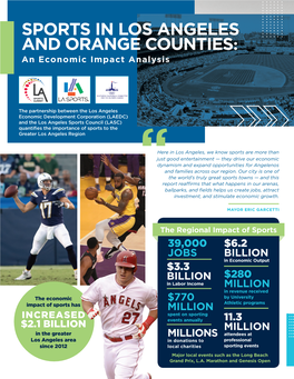 SPORTS in LOS ANGELES and ORANGE COUNTIES: an Economic Impact Analysis