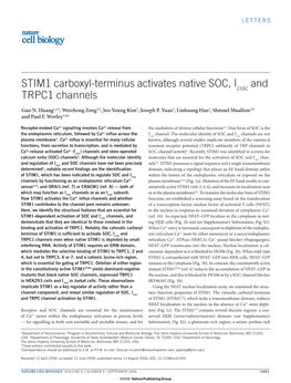 STIM1 Carboxyl-Terminus Activates Native SOC, I and TRPC1 Channels