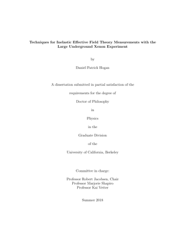 Techniques for Inelastic Effective Field Theory Measurements with the Large Underground Xenon Experiment by Daniel Patrick Hogan