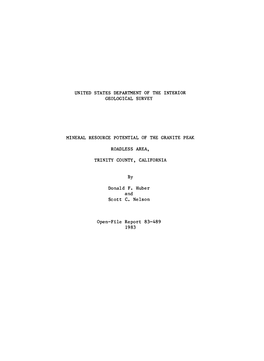 Donald F. Huber and Scott C. Nelson Open-File Report 83-489 1983