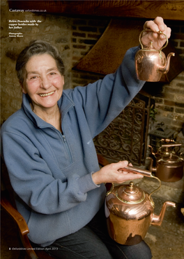 Helen Peacocke with the Copper Kettles Made by Her Father