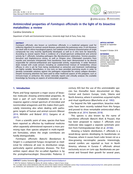 Antimicrobial Properties of Fomitopsis Officinalis in The