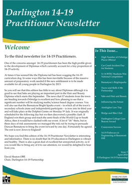 Darlington 14-19 Practitioner Newsletter