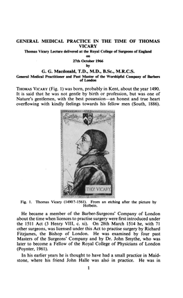 He Became a Member of the Barber-Surgeons' Companyof London Masters of the Surgeons' Company and by Dr. John Smythe, Who