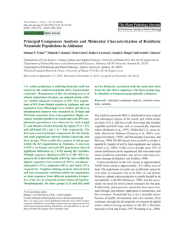 Component Analysis and Molecular Characterization of Reniform Nematode Populations in Alabama