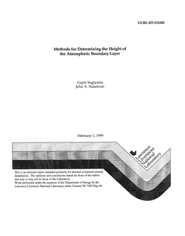 Methods for Determining the Height of the Atmospheric Boundary Layer