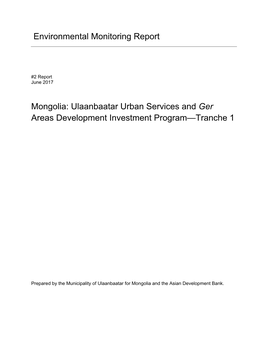 Ulaanbaatar Urban Services and Ger Areas Development Investment Program—Tranche 1