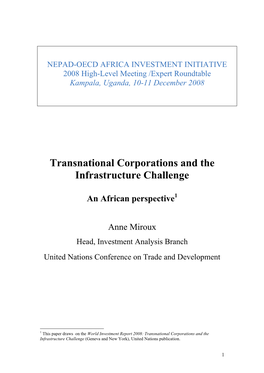 Transnational Corporations and the Infrastructure Challenge