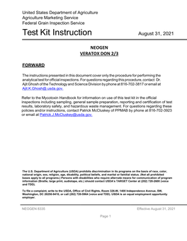 Neogen 8335-Veratox DON-2/3-Effective-08-31-2021
