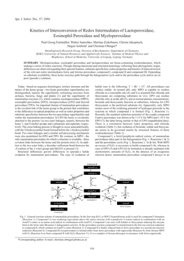 Kinetics of Interconversion of Redox Intermediates of Lactoperoxidase