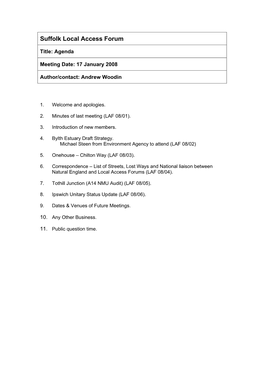 Suffolk Local Access Forum