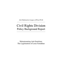 Civil Rights Division Policy Background Report ______