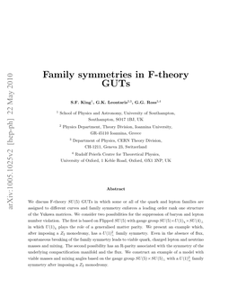 Family Symmetries in F-Theory Guts