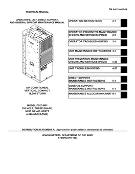 Tm 9-4120-402-14 Technical Manual Operator's, Unit, Direct Support, and General Support Maintenance Manual