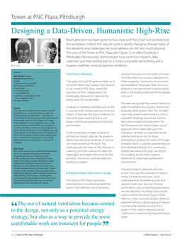 Designing a Data-Driven, Humanistic High-Rise Much Attention Has Been Given to How Data and “The Cloud” Will Revolutionize the Workplace