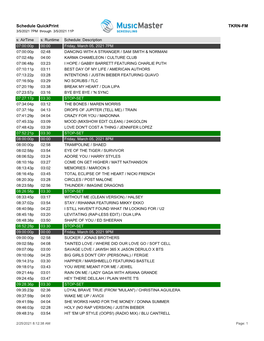 Schedule Quickprint TKRN-FM