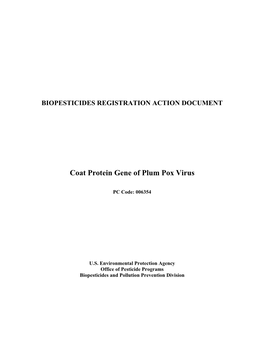 Coat Protein Gene of Plum Pox Virus