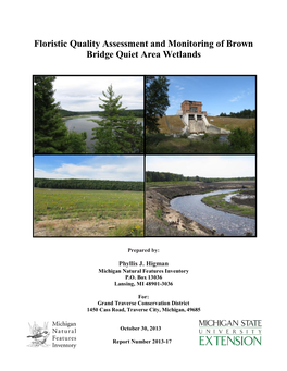 Floristic Quality Assessment and Monitoring of Brown Bridge Quiet Area Wetlands