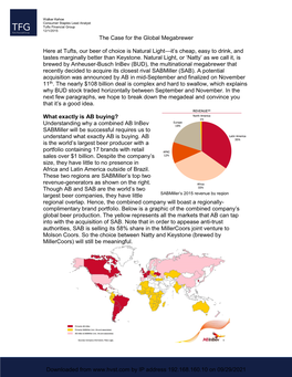 The Case for the Global Megabrewer Here at Tufts, Our Beer of Choice Is