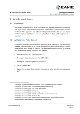 6 Socio-Economic Issues