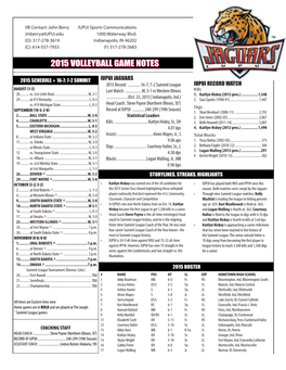 2015 Volleyball Game Notes