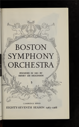 Boston Symphony Orchestra Concert Programs, Season 87, 1967