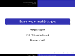 Braise, Web Et Mathématiques