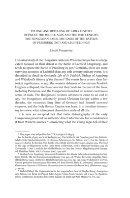 The Hungarian Raids. the Cases of the Battles of Pressburg (907) and Lechfeld (955)