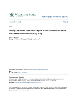 British Economic Interests and the Decolonization of Hong Kong