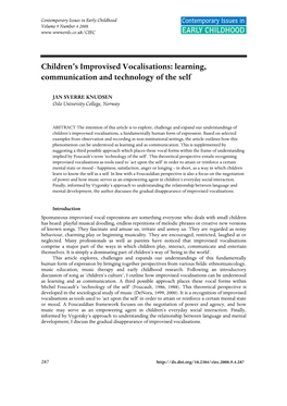 Children's Improvised Vocalisations