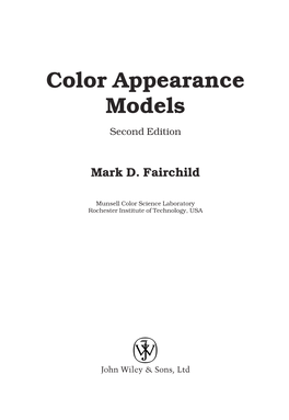 Color Appearance Models Second Edition