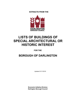 Borough of Darlington Listed Buildings
