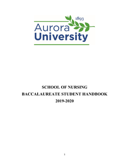 School of Nursing Baccalaureate Student Handbook 2019-2020