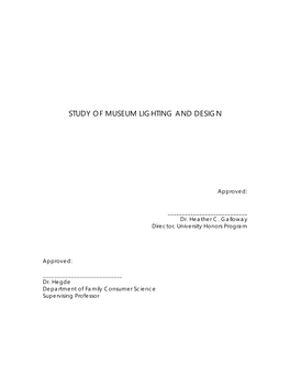 Study of Museum Lighting and Design