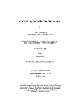 Veiling the Veiled Muslim Woman