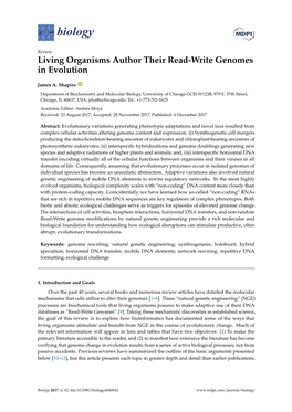 Living Organisms Author Their Read-Write Genomes in Evolution