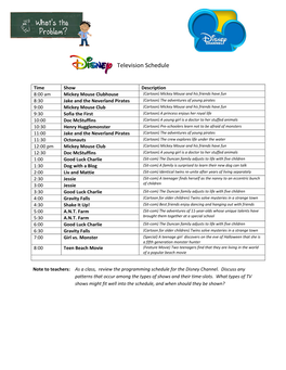 Television Schedule