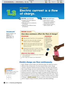 Electric Current Is a Flow of Charge