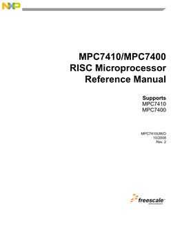 MPC7410/MPC7400 RISC Microprocessor Reference Manual