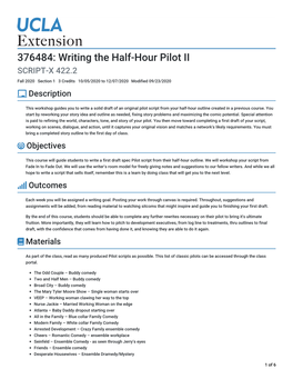 376484: Writing the Half-Hour Pilot II > Syllabus | Concourse