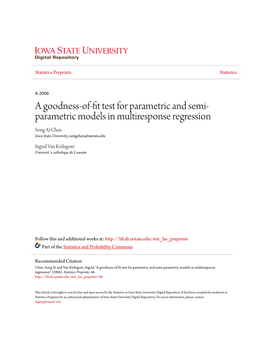 A Goodness-Of-Fit Test for Parametric and Semi-Parametric Models in Multiresponse Regression", Bernoulli (2009): 955-976, Doi: 10.3150/09-BEJ208