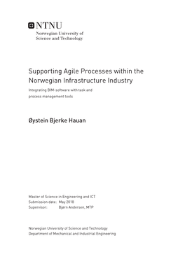 Supporting Agile Processes Within the Norwegian Infrastructure Industry